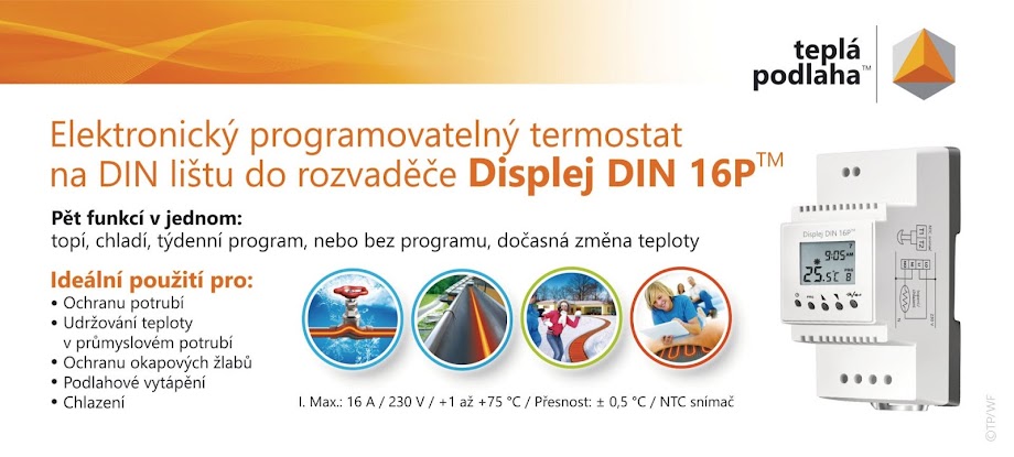 Elektronický termostat Displej DIN 16P™ s programem